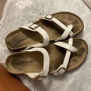 white tie strap sandals